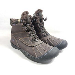 JBU Women's Size 7 Pullman Winter Ankle Boots Brown Vegan